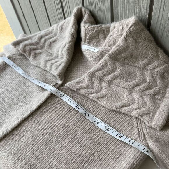 Sarah Spencer Lambswool Angora Cardigan Cable Collar Beige Button Sweater S - Picture 9 of 11